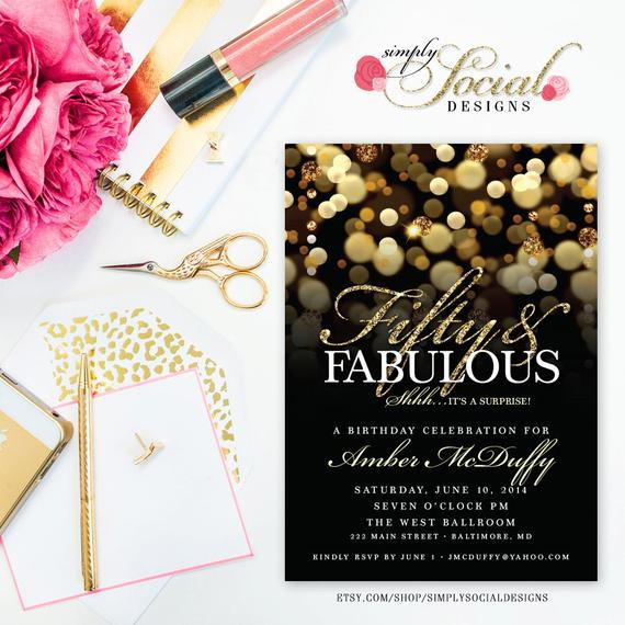 Invitation To Birthday Party
 Surprise 50th Birthday Party Invitation with Gold Glitter