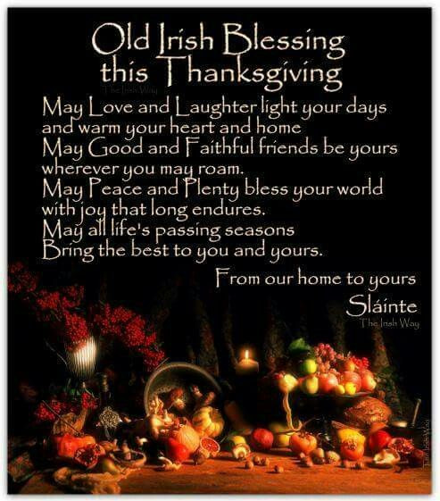 Irish Thanksgiving Quotes
 Thanksgiving Prayers For The Family Lady and the Blog