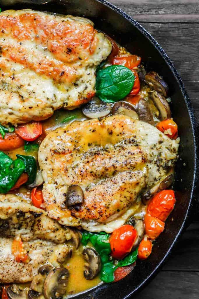Italian Dish Recipes
 Italian Skillet Chicken with Tomatoes and Mushrooms