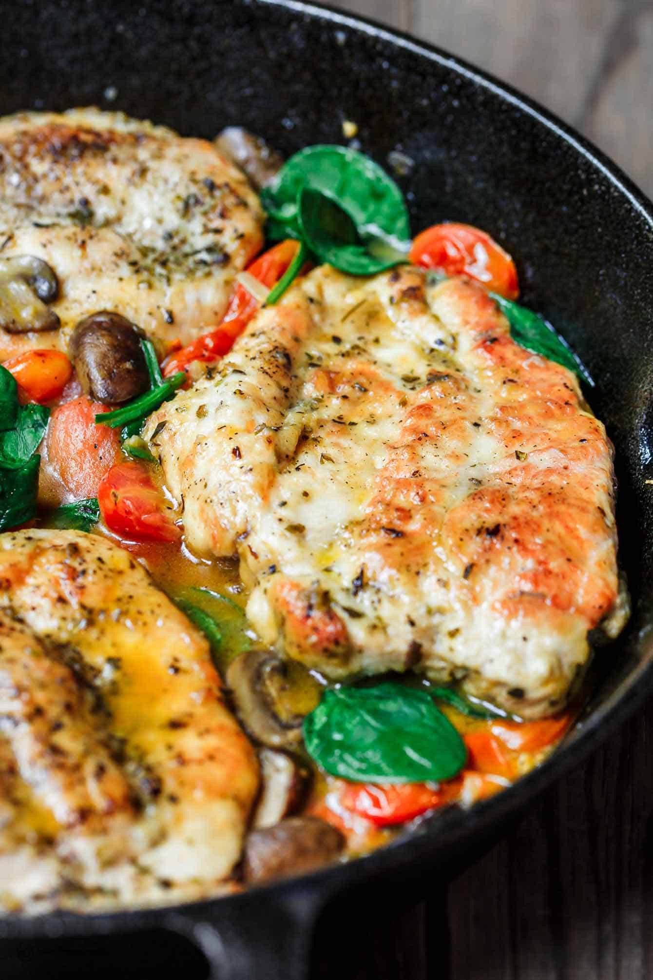 Italian Recipes With Chicken
 Italian Skillet Chicken with Tomatoes and Mushrooms