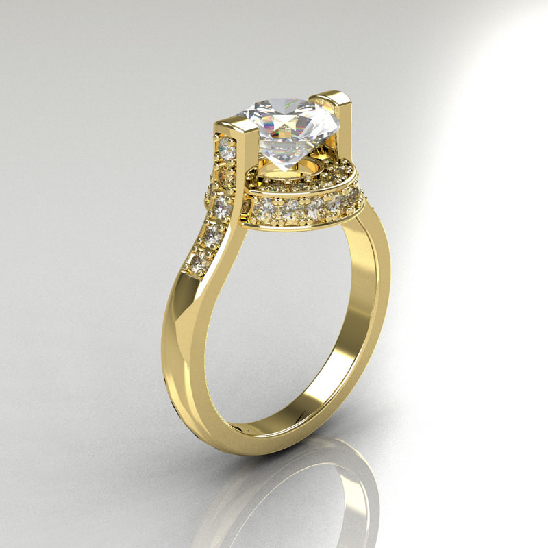 Italian Wedding Rings
 Italian Bridal 10K Yellow Gold 1 5 Carat CZ Diamond
