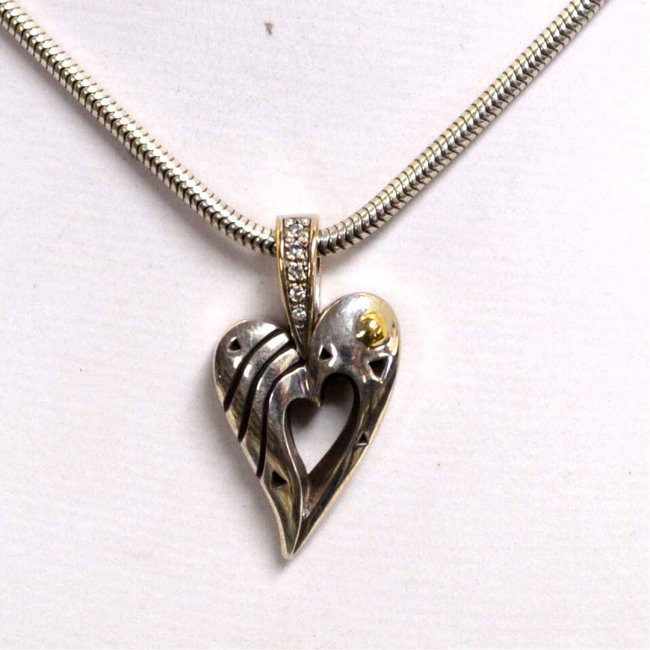 James Avery Heart Necklace
 Sterling Diamond Heart Necklace James Avery Lot 25