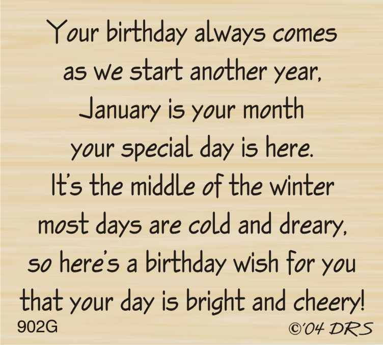 January Birthdays Quotes
 January Birthday Greeting 902G