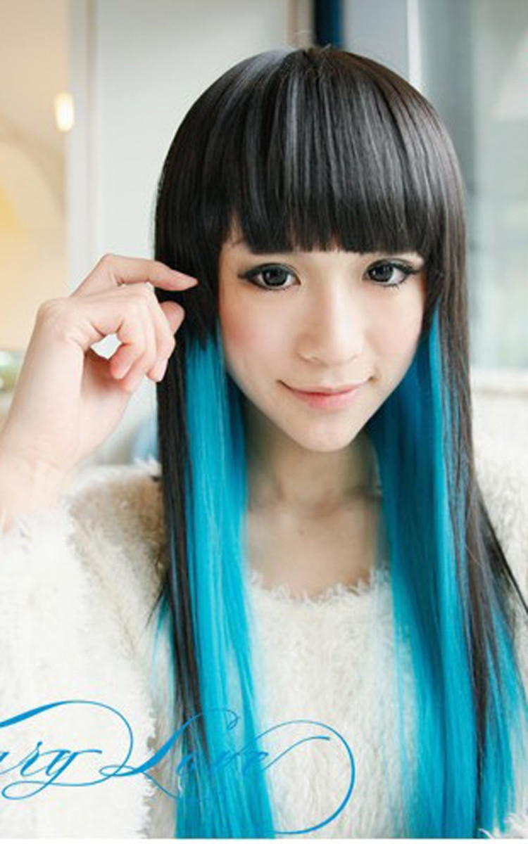 Japanese Anime Hairstyle
 Harajuku Anime Cosplay Wigs With Bangs Straight Long Young