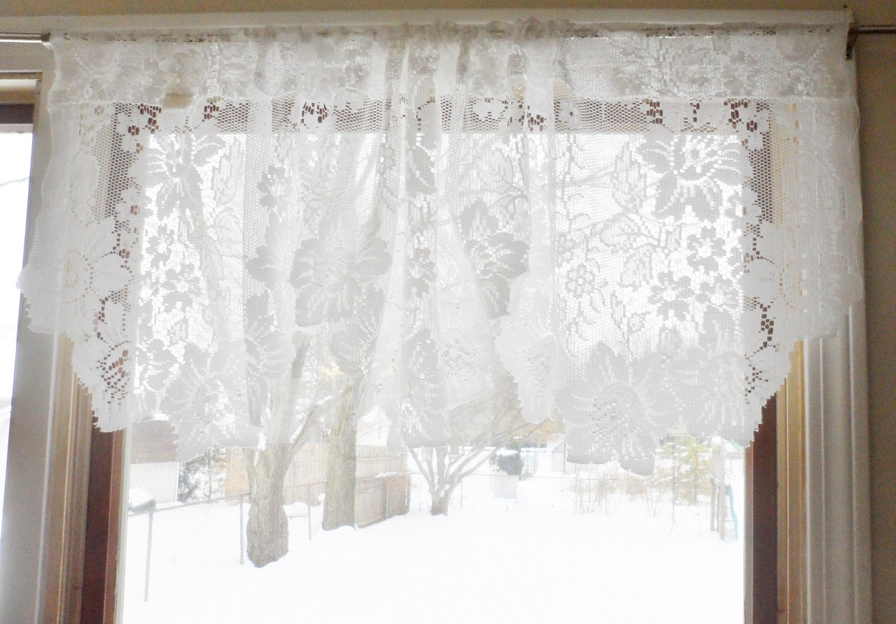 Jc Penneys Kitchen Curtains
 Vintage Shabby Floral Chic White Lace JC Penney Daisy