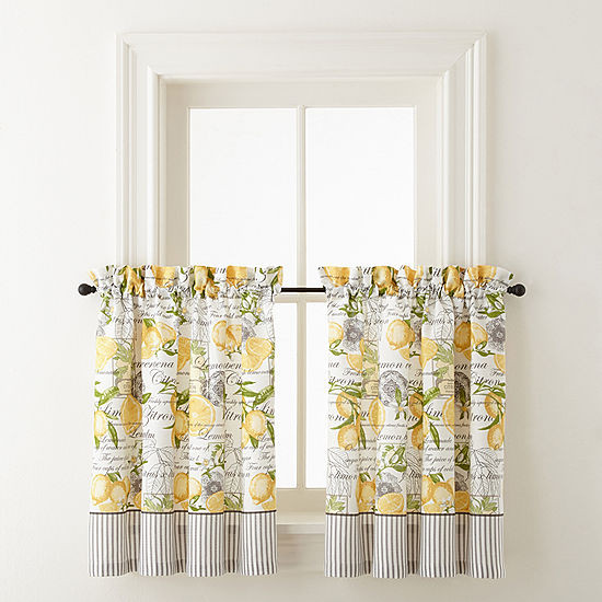 Jc Penneys Kitchen Curtains
 Home Expressions Lemon Zest Rod Pocket Window Tiers JCPenney