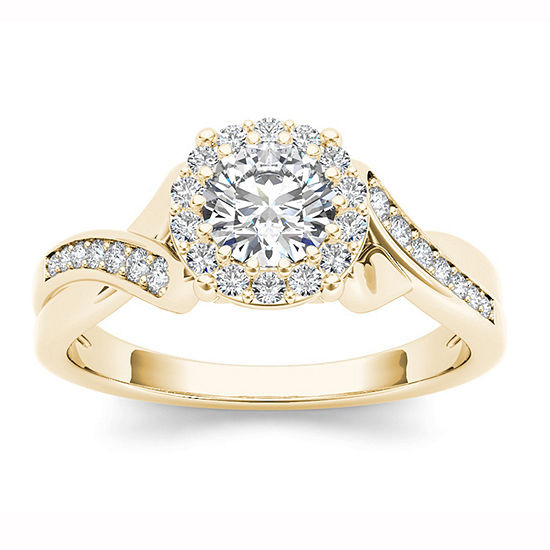 Jcpenney Diamond Engagement Rings
 Womens 1 CT TW Round White Diamond 14K Gold Engagement