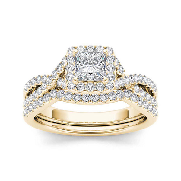 Jcpenney Wedding Ring Sets
 1 CT T W Diamond 14K Yellow Gold Bridal Ring Set JCPenney