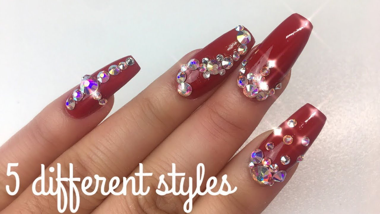 Jeweled Nail Designs
 How to Apply Swarovski Crystals to Nails