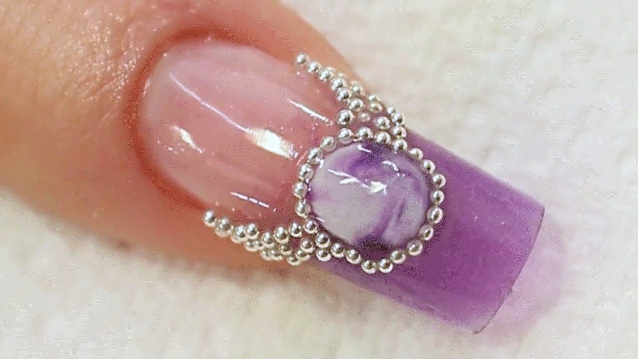 Jeweled Nail Designs
 Purple Jewel Acrylic Nail Art Tutorial Video by Naio Nails