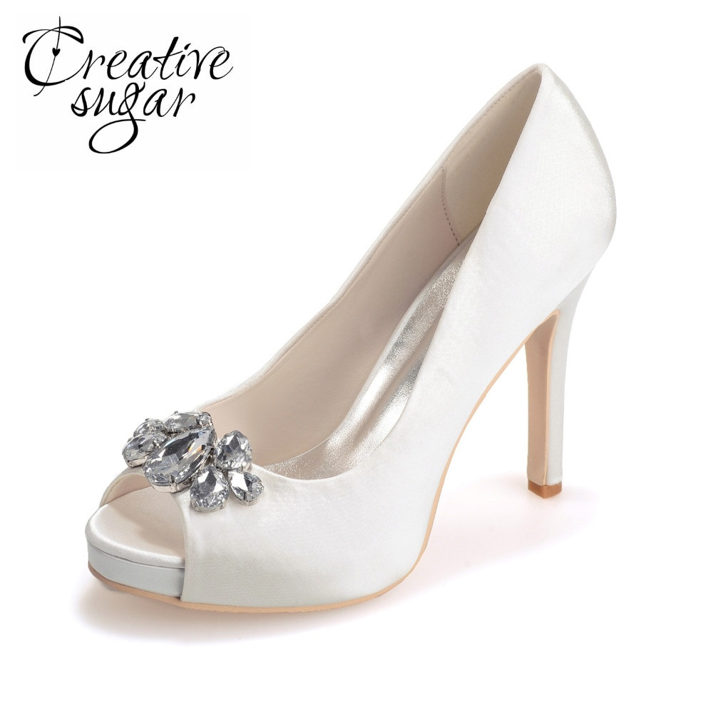 Jjshouse Wedding Shoes
 Creativesugar La s elegant satin dress shoes crystal
