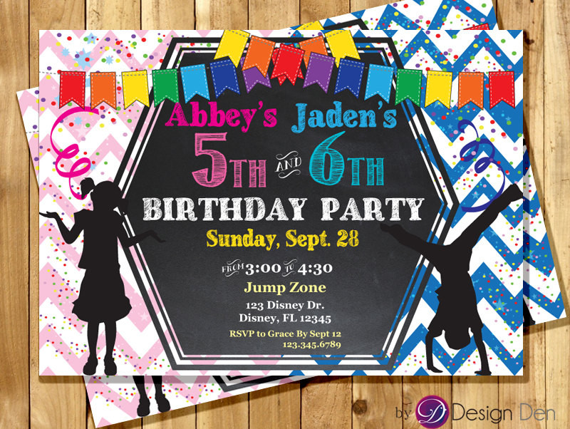 Joint Birthday Invitations
 Kids JOINT Birthday party Invitations Boy & Girl Joint Party