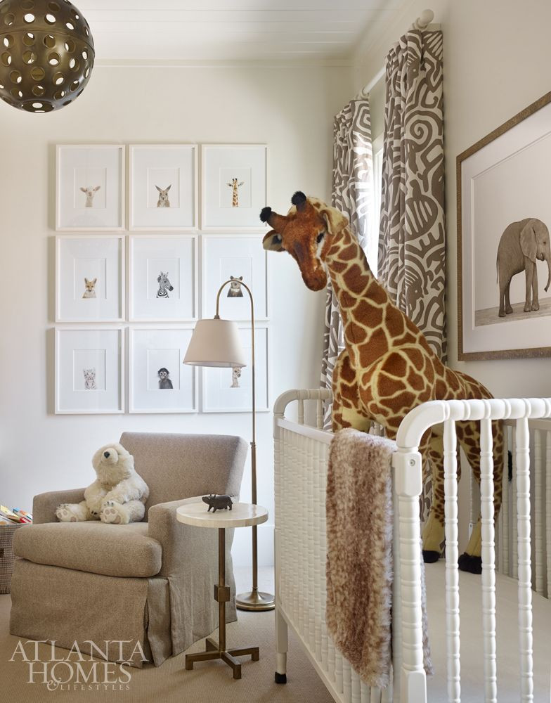 Jungle Baby Room Decor
 The safari inspired nursery pays homage to the son’s