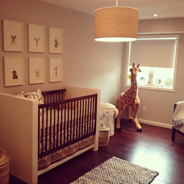 Jungle Baby Room Decor
 Drum light in neutral nursery projectnursery