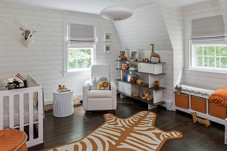 Jungle Baby Room Decor
 Orange and Gray Nursery Contemporary nursery Sissy and