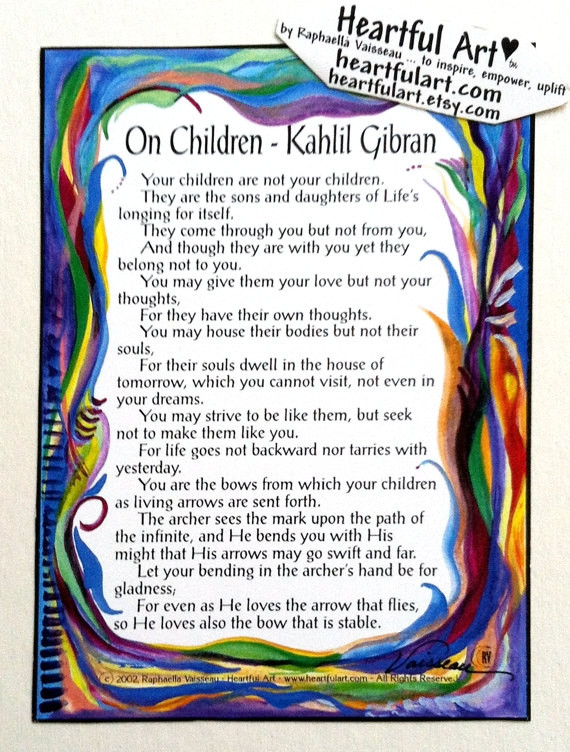 Kahlil Gibran Quotes Children
 ON CHILDREN Inspirational QUOTE Kahlil Gibran Baby Shower
