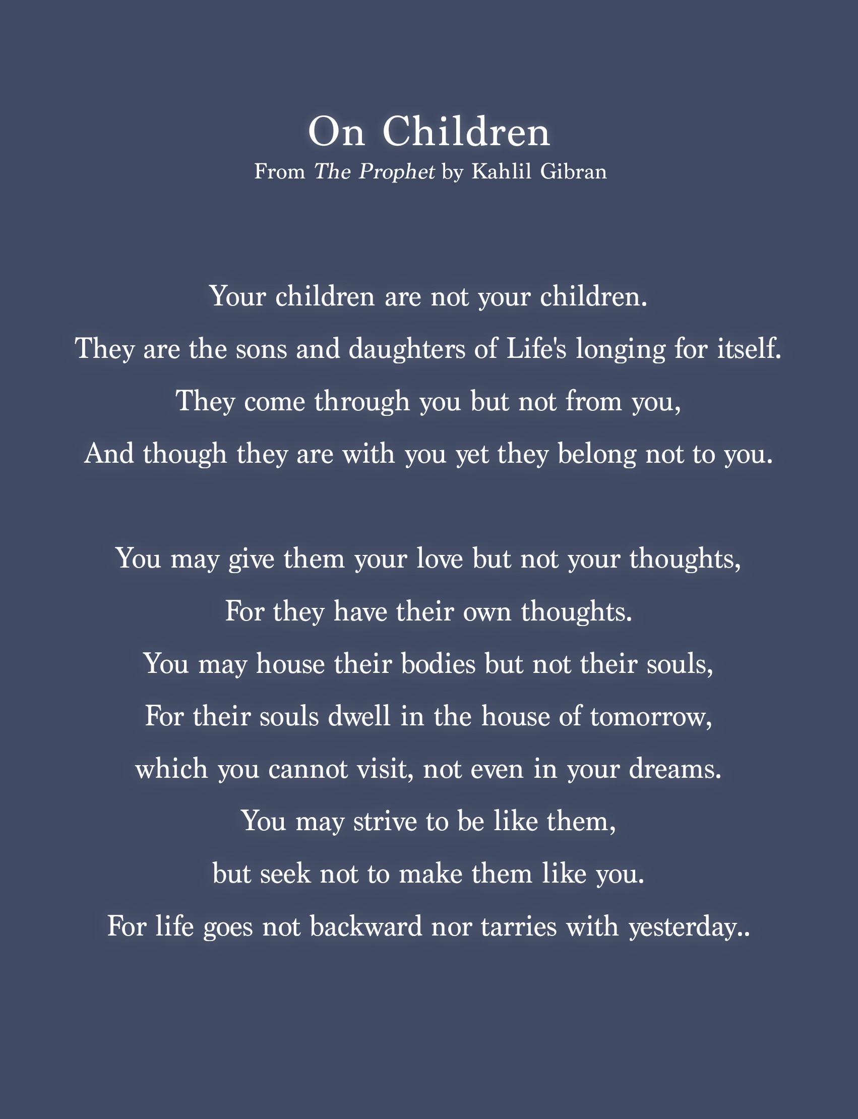 Kahlil Gibran Quotes On Children
 Kahlil gibran Poems
