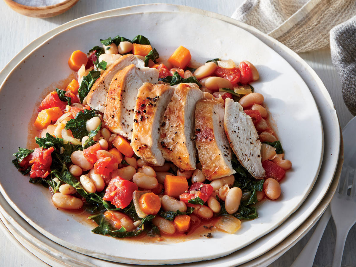 Kale Main Dish Recipes
 Tuscan Chicken with White Beans and Kale Recipe Cooking
