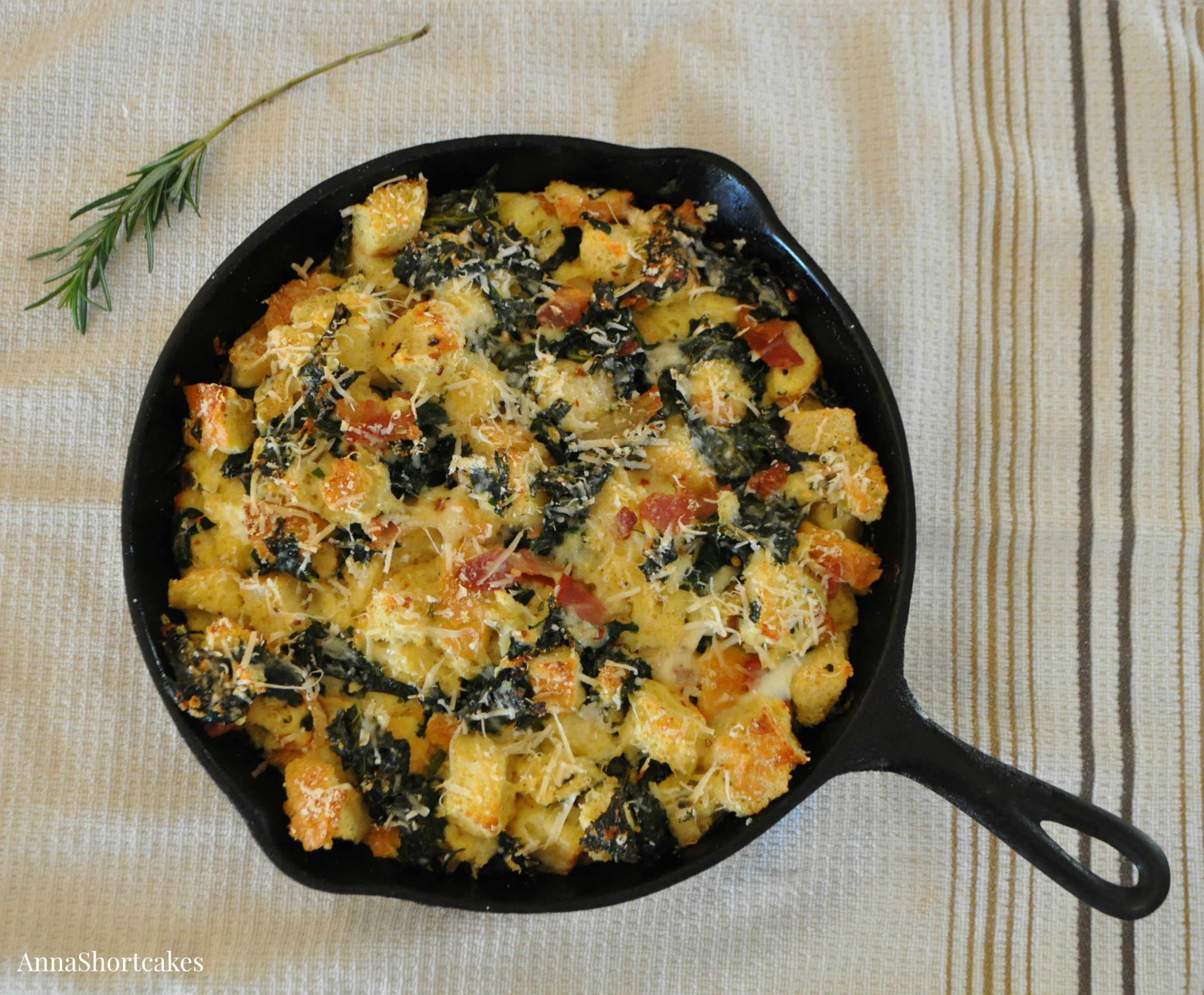 Kale Main Dish Recipes
 Savory Parmesan Bread Pudding with Bacon and Kale