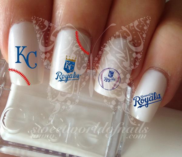 Kansas City Royals Nail Art
 Kansas City Royals Baseball Nail Art Water Decals Nail