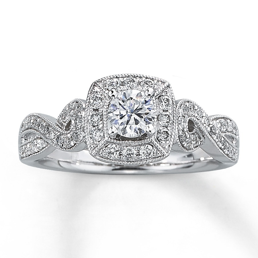 Kays Jewelry Wedding Rings
 Diamond Engagement Ring 5 8 ct tw Round cut 14K White Gold