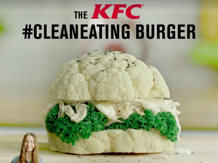 Kfc Clean Eating Burger
 KFC cleaneating burger campaign was prank to launch Dirty