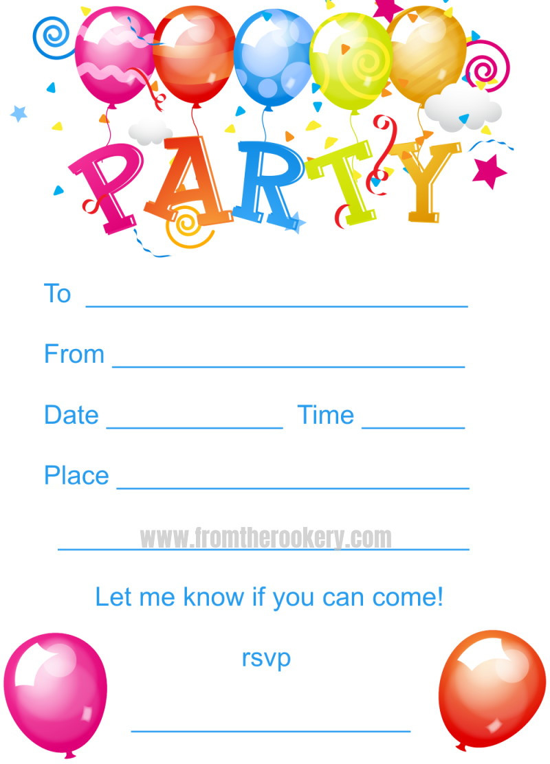 Kid Birthday Party Invitations
 Kids Birthday Party Invites