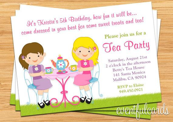 Kid Birthday Party Invitations
 Tea Birthday Party Invitation for Kids