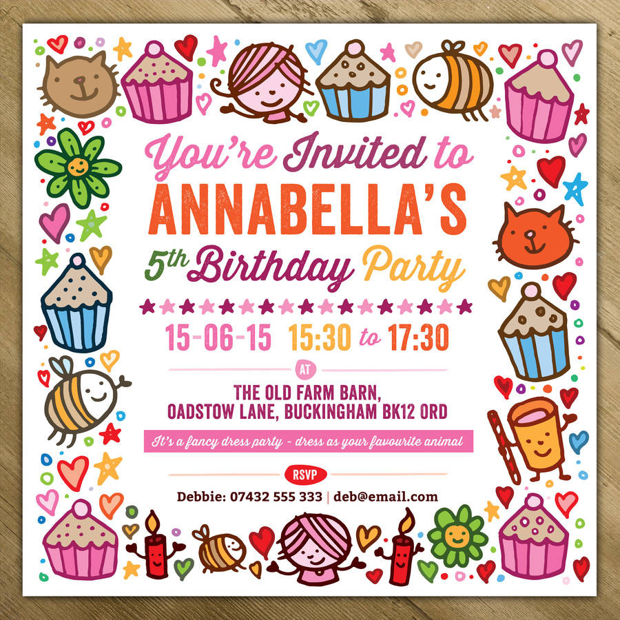 Kid Birthday Party Invitations
 childrens party invitations by a is for alphabet