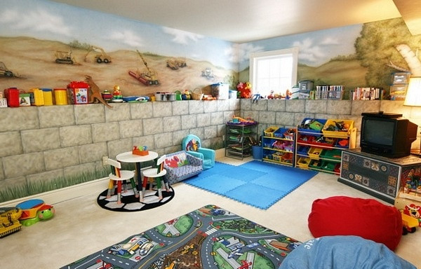 Kids Basement Playrooms
 Basement Decorating Ideas with Modern and Rustic Themes
