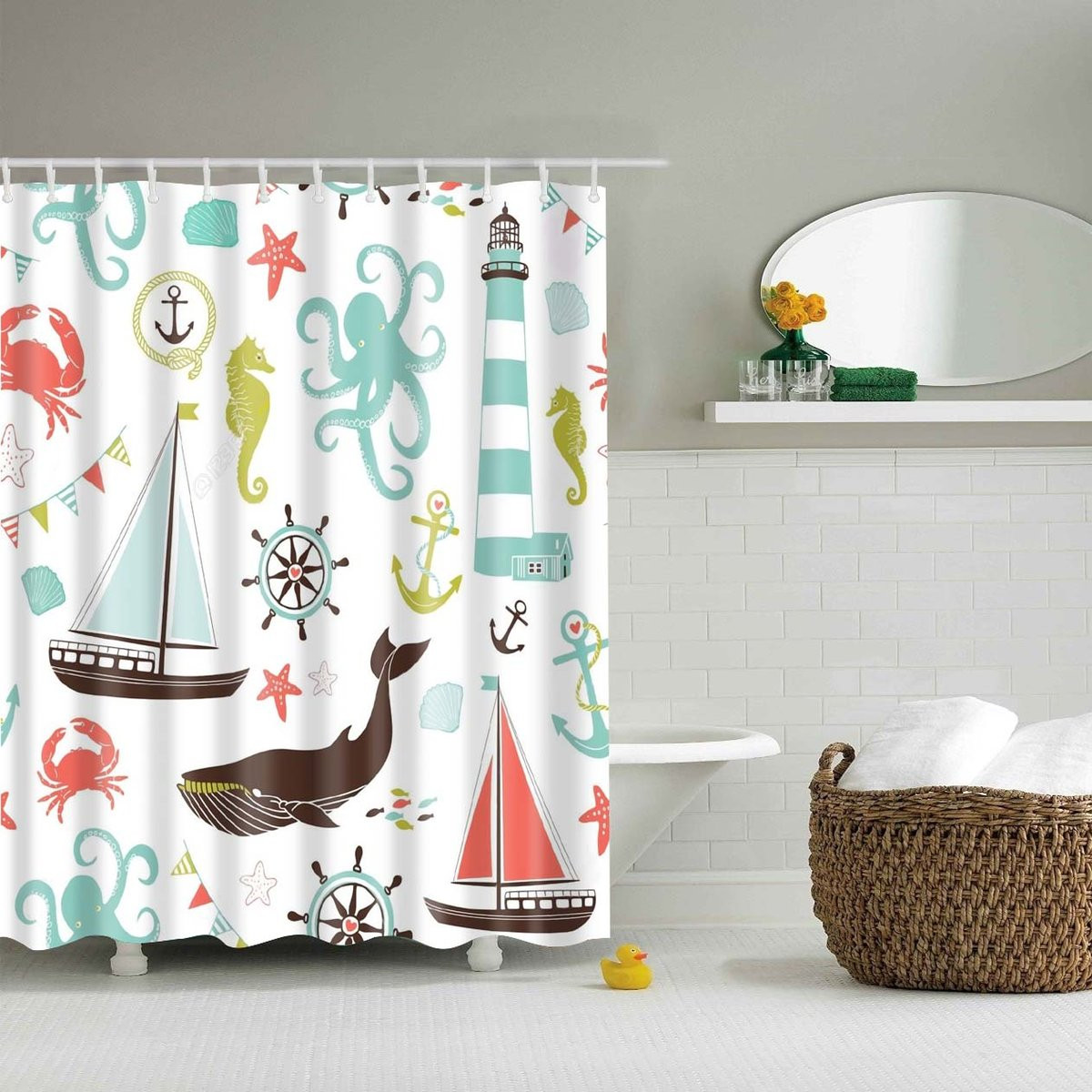 Kids Bathroom Curtains
 Ocean Themed Uni Kids Shower Curtain