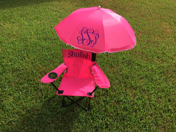 Kids Beach Chair With Umbrella
 Monogrammed Beach Chair and Umbrella for Toddlers and Children