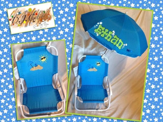 Kids Beach Chair With Umbrella
 Personalized kids beach chair with umbrella by