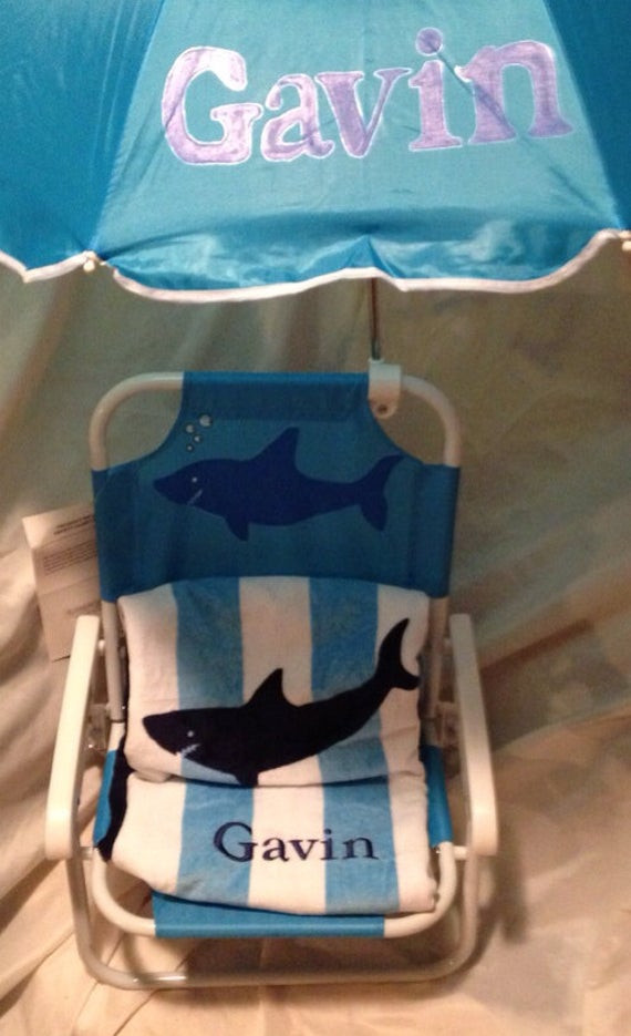 Kids Beach Chair With Umbrella
 Items similar to Personalized kids beach chair with