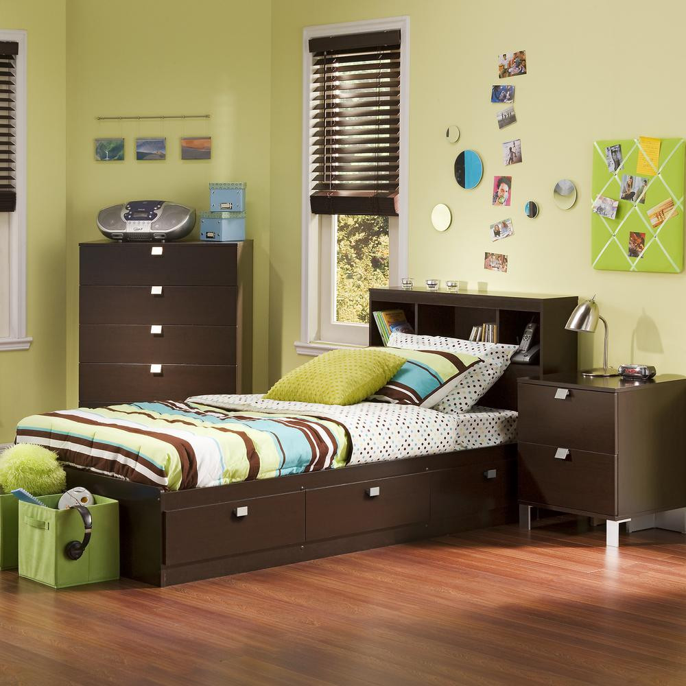 Kids Bedroom Sets
 South Shore Spark 3 Piece Chocolate Twin Bedroom Set