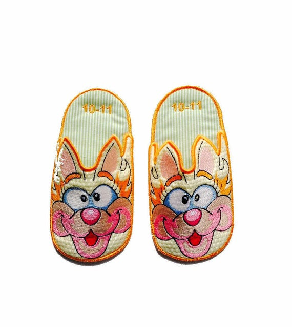 Kids Bedroom Slippers
 Kitty Bedroom Slippers Kids slippers Novelty by SewniqBoutiq