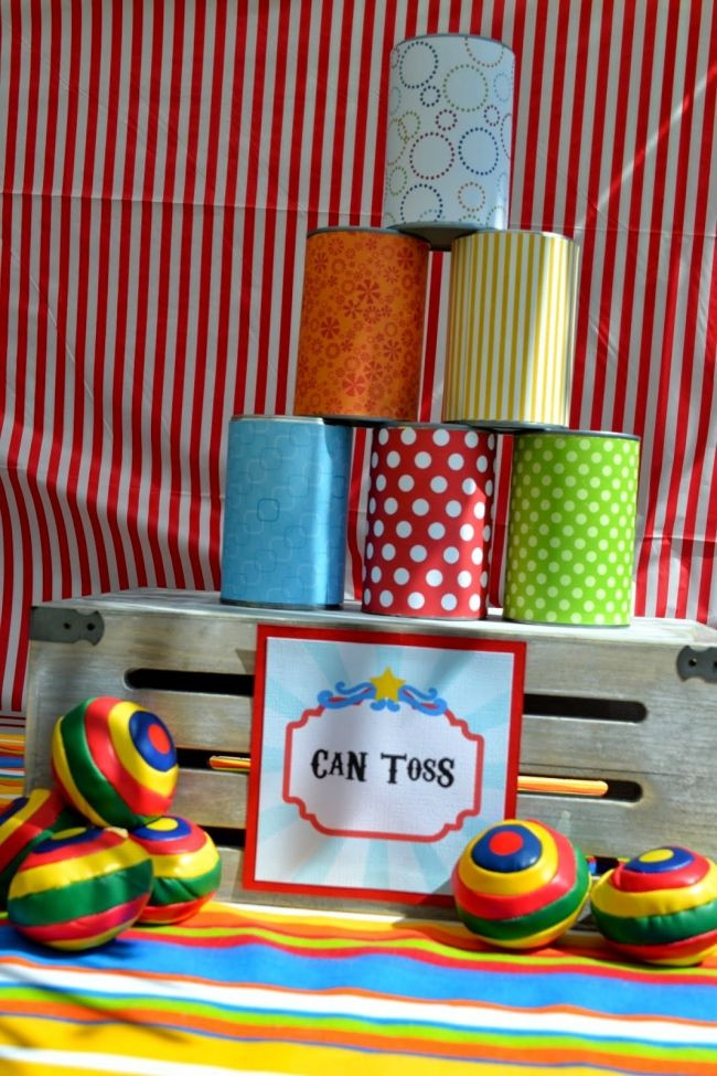 Kids Carnival Birthday Party
 Boys Circus Themed Birthday Party Can Toss Game Ideas in