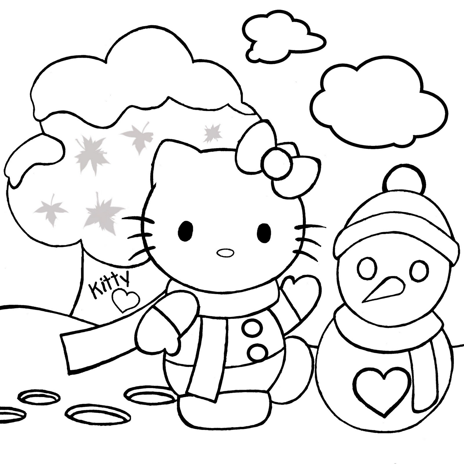 Kids Christmas Coloring Pages
 Hello Kitty Christmas Coloring Pages 1