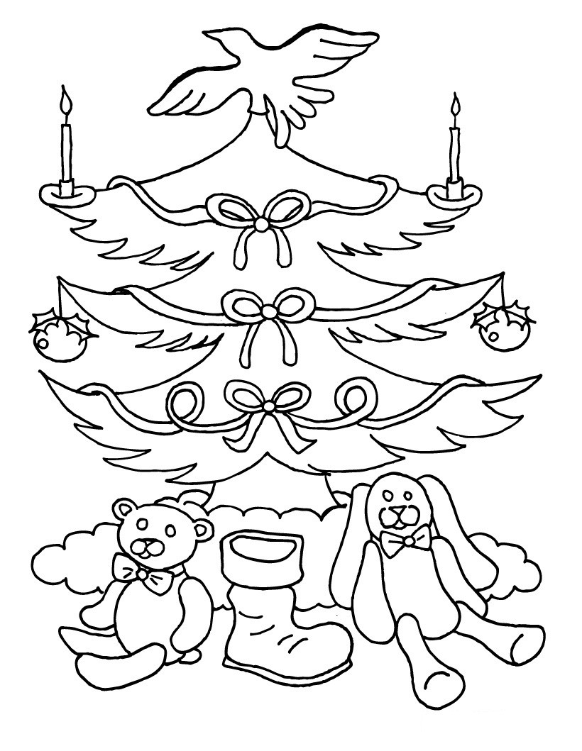 Kids Christmas Coloring Pages Printable
 Free Printable Christmas Tree Coloring Pages For Kids