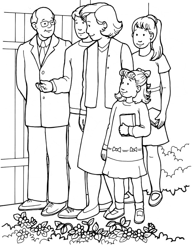 Kids Church Coloring Pages
 The church tells the Good News Coloring Page