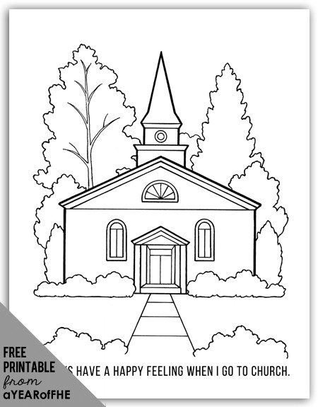 Kids Church Coloring Pages
 A Year of FHE Year 01 Lesson 43 Going to Church
