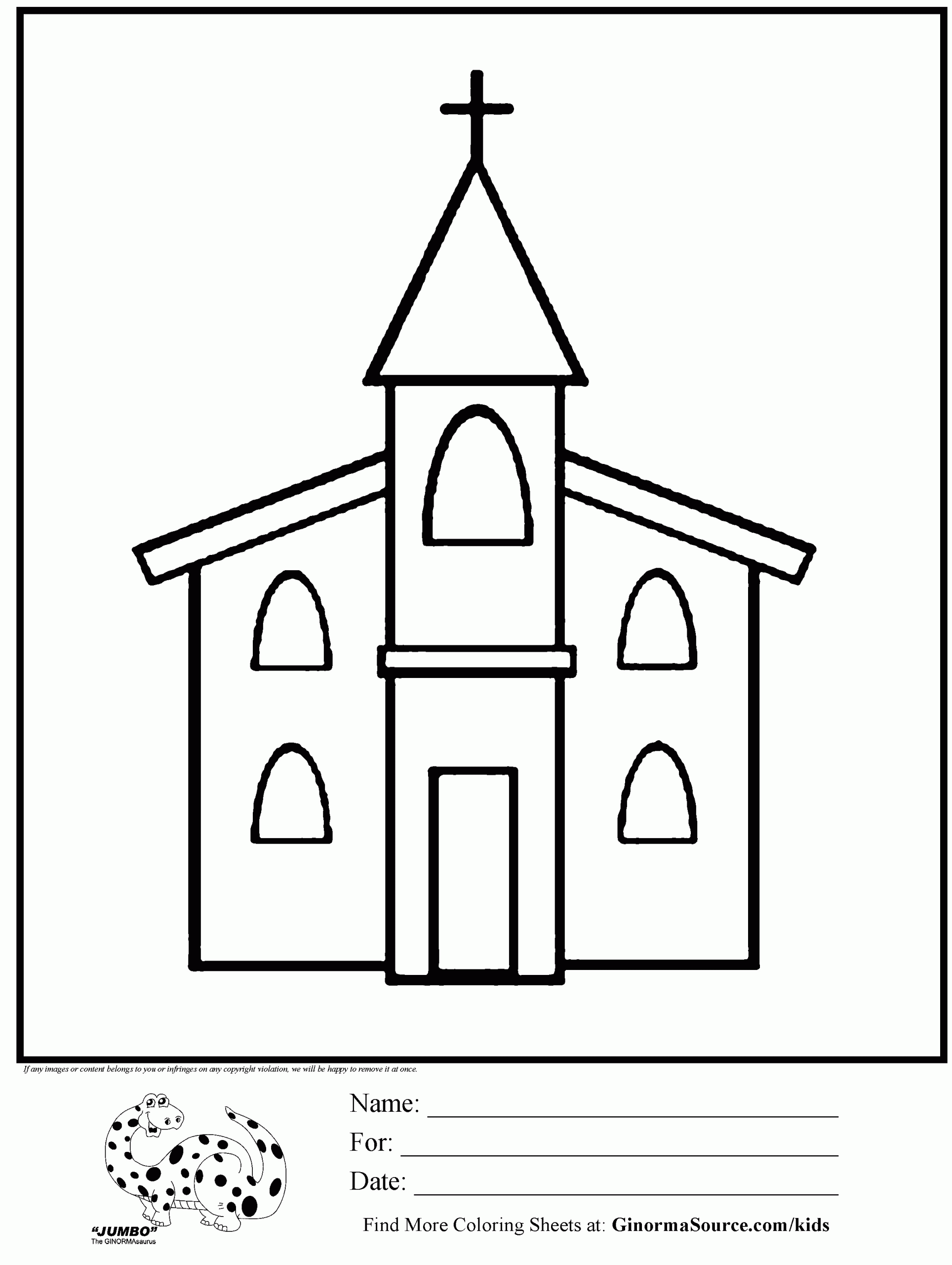 Kids Church Coloring Pages
 Coloring Page Church JESUS 4 children