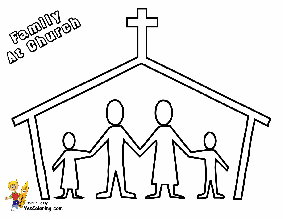 Kids Church Coloring Pages
 Coloring Pages Families Going To Church Coloring Home