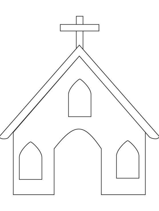 Kids Coloring Pages For Church
 coloring page of a church
