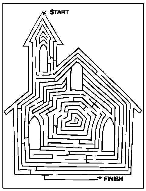 Kids Coloring Pages For Church
 Find Your Way Through the Church Maze Free Printable