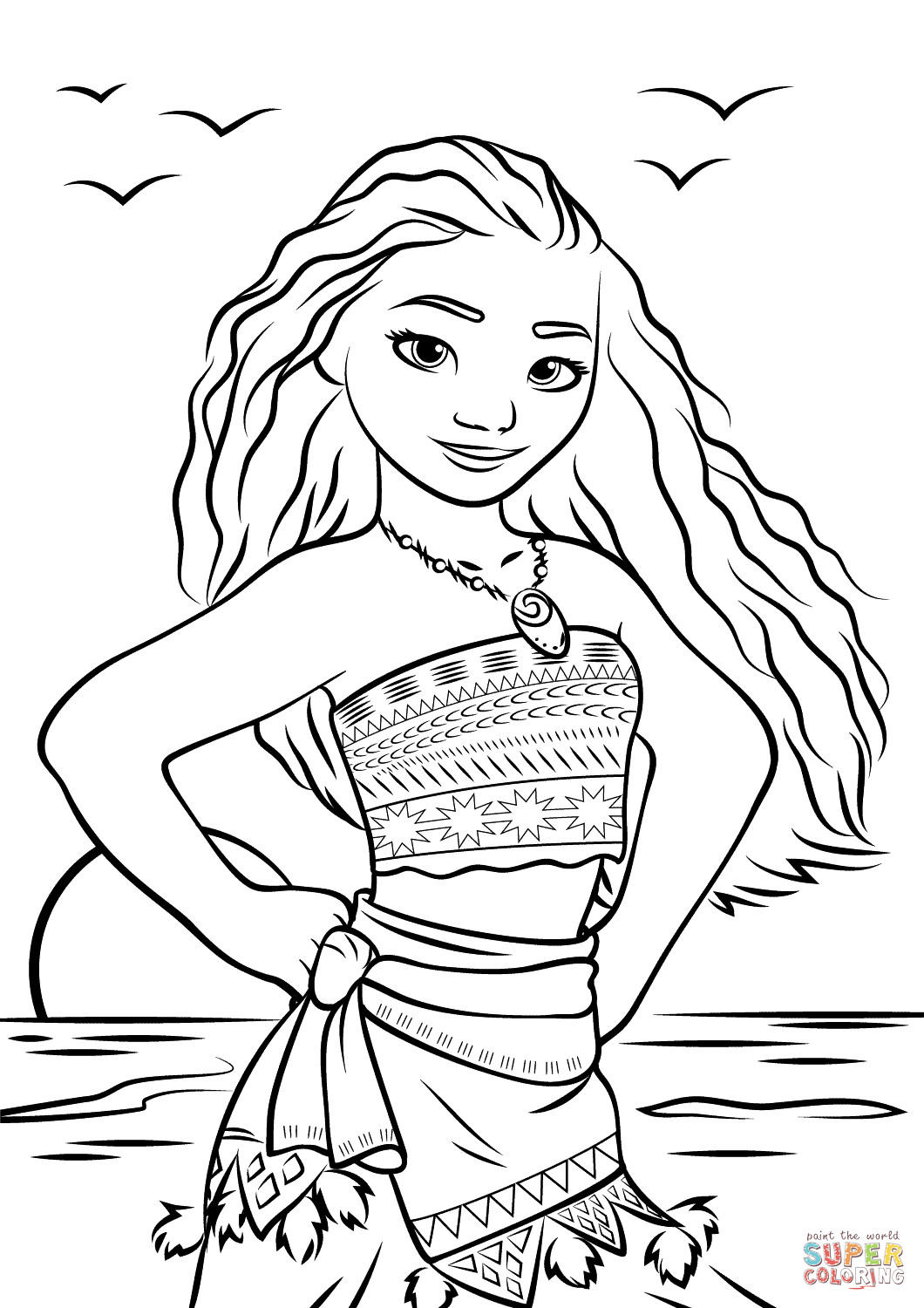 Kids Coloring Pages Moana
 Moana Waialiki coloring page