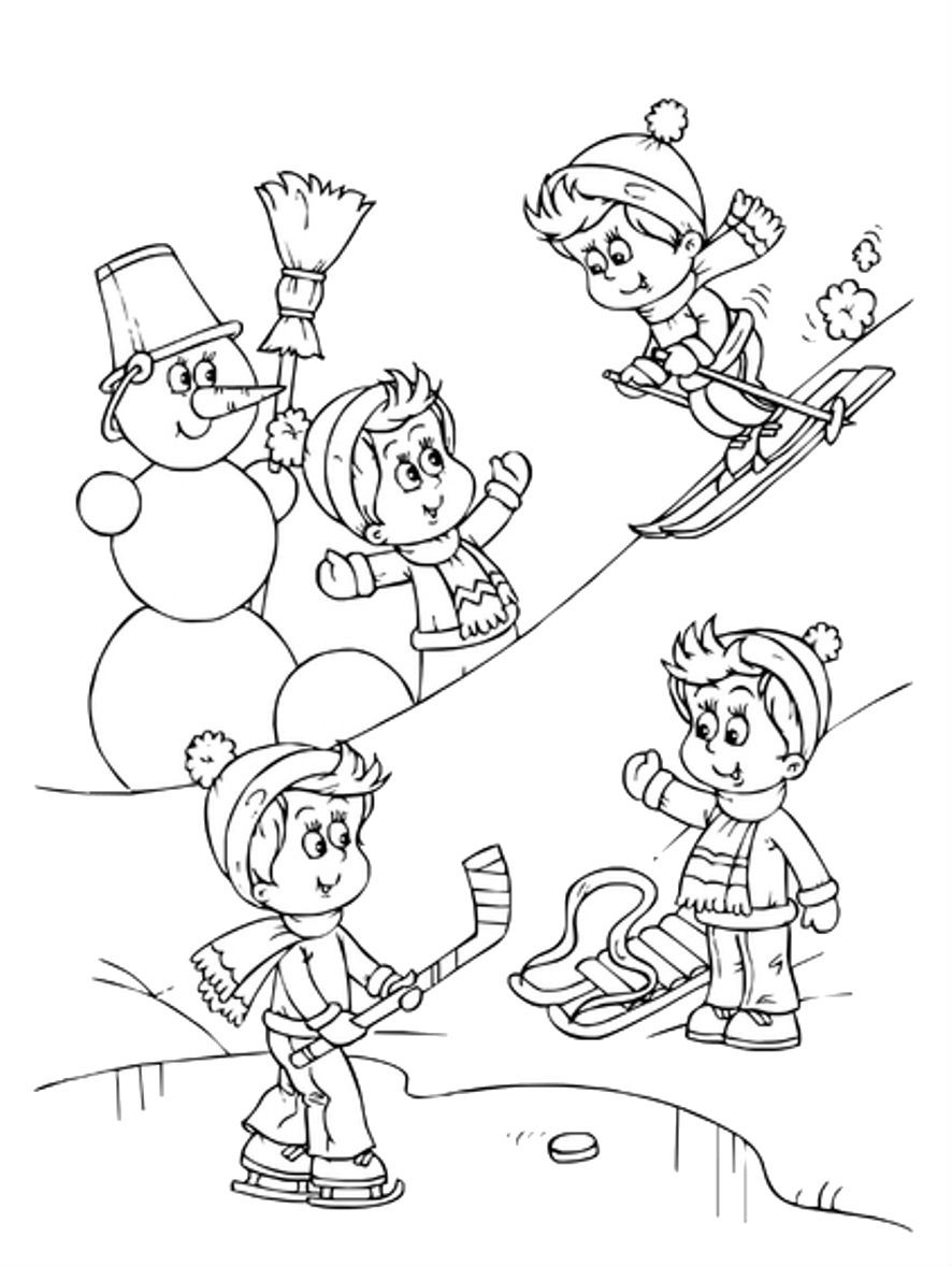 Kids Coloring Pages Winter
 Sports graph Coloring Pages Kids Winter Sports