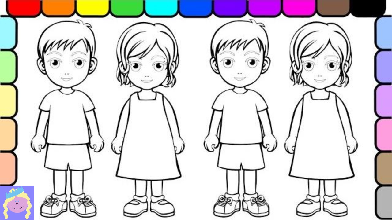 Kids Coloring Pictures
 Learn How to Color People With Digital Coloring Book For