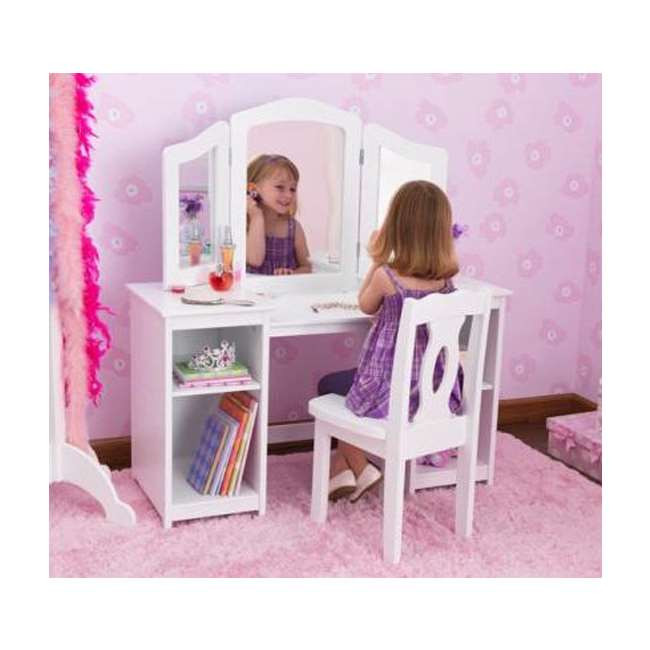 Kids Craft Deluxe Vanity
 KidKraft Girls Deluxe White Mirror Vanity Table & Stool