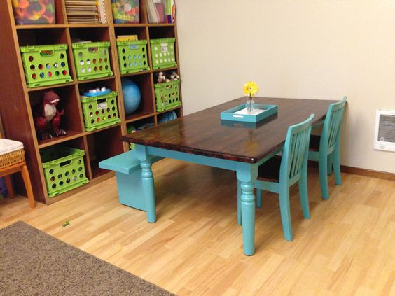 Kids Craft Table Ideas
 Playroom table DIY Play Room Ideas Pinterest